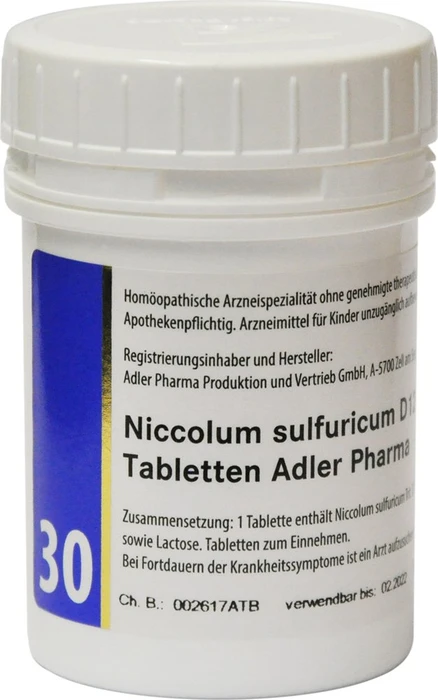 Adler Schüßler Salz Nr. 30 Niccolum sulfuricum D12 Tabletten, 100g