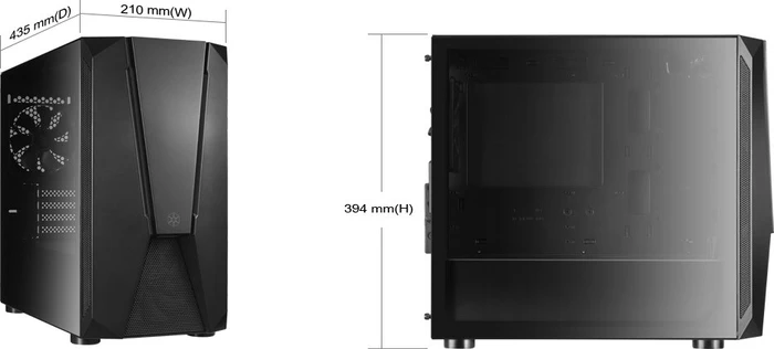 SilverStone Fara V1M Pro, schwarz, Glasfenster