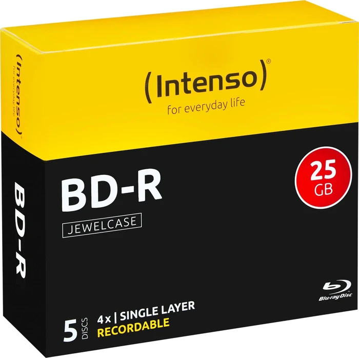 Intenso BD-R 25GB, 4x, 5er Jewelcase
