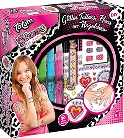 Totum Glamz Kreativset: Glitzertattoo-, Haar- und Nagelset