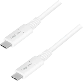 LogiLink USB4 Gen3x2 Kabel, 40Gb/s, 8K60Hz, 100W PD, USB-C Stecker auf USB-C Stecker, 0.8m (CU0180)