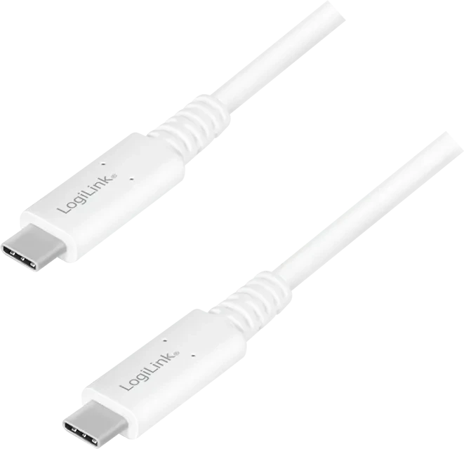 LogiLink USB4 Gen3x2 Kabel, 40Gb/s, 8K60Hz, 100W PD, USB-C Stecker auf USB-C Stecker, 0.8m
