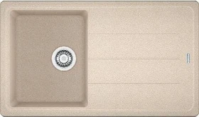 Franke Basis BFG 611-86 Einbau Becken rechts mit Ablauffernbedienung beige