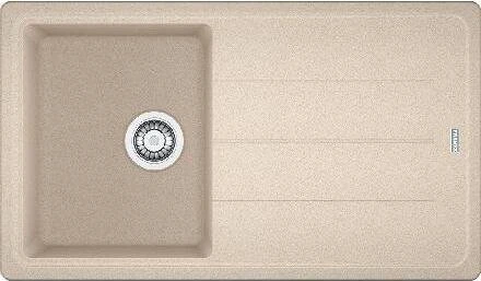 Franke Basis BFG 611-86 Einbau Becken rechts mit Ablauffernbedienung beige