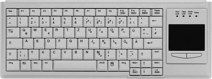Contour Design Active Key kompakte Tastatur mit Touchpad, weiß, USB, DE