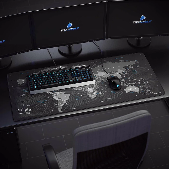 Titanwolf Global Wolf XXL Speed Gaming-Mauspad, schwarz/blau