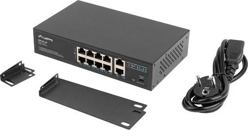 Lanberg RSFE Rackmount Switch, 10x RJ-45, 120W PoE+