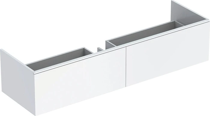 Geberit Xeno² Unterschrank für Waschtisch 159.5x35x47.3cm, Hahnloch links und rechts, Variocor, weiß