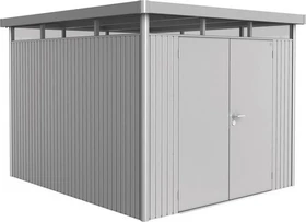 Biohort HighLine H5 Gerätehaus mit Doppeltür silber-metallic