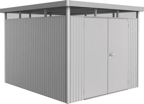 Biohort HighLine H5 Gerätehaus mit Doppeltür silber-metallic