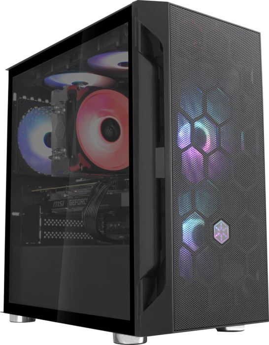 SilverStone Fara H1M, schwarz, Glasfenster