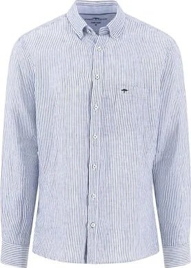 Fynch-Hatton Leinen mit Streifenmuster und Button-Down-Kragen Hemd langarm harbor blue (Herren)