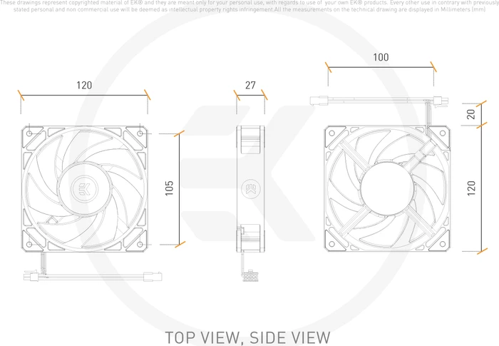 EK Water Blocks EK-Loop Fan FPT 120 D-RGB, Black, 550-2300rpm, LED-Steuerung, 120mm