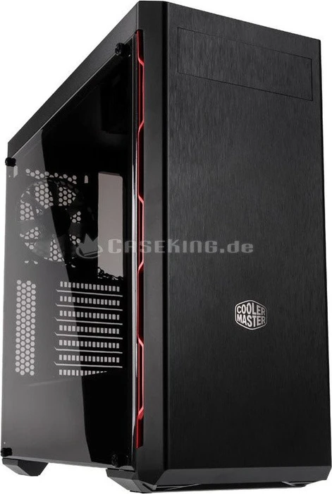 Cooler Master MasterBox MB600L schwarz/rot, Acrylfenster, mit 5.25" Schacht