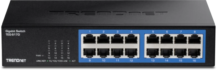 TRENDnet TEG-S Rackmount Gigabit Switch, 16x RJ-45