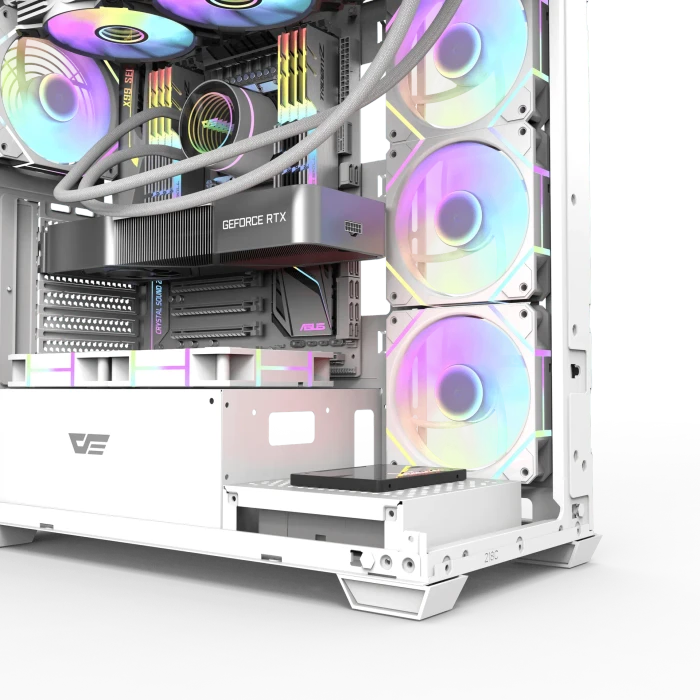 DarkFlash DS900 White, Glasfenster