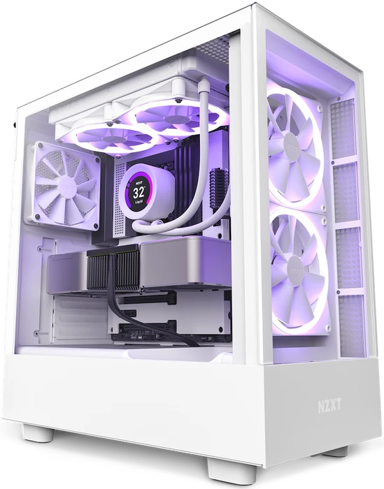 NZXT H5 Elite, weiß, Glasfenster