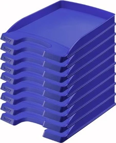 Leitz Plus Briefablage flach, A4, blau, 10er-Pack