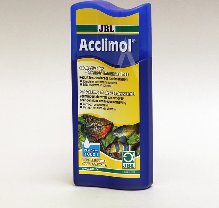 JBL Acclimol Wasseraufbereiter für Süßwasser-Aquarien zur Eingewöhnung von Fischen und Wirbellosen, 250ml