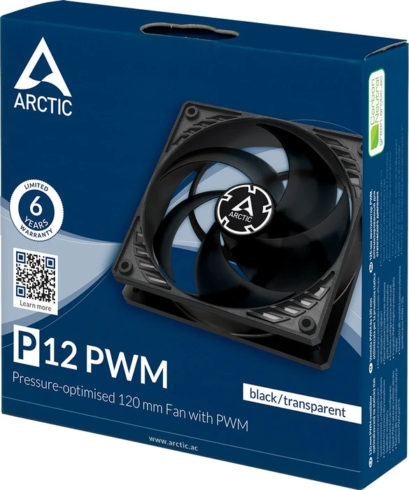 ARCTIC P12 PWM schwarz/transparent, 120mm