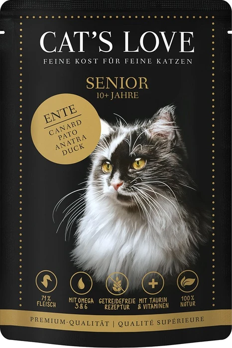 Cat's Love Senior Ente, 1.02kg (12x 85g)