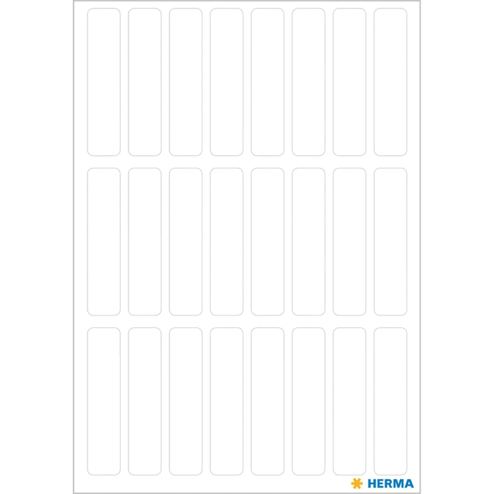Herma Vielzwecketiketten, 8x36mm, weiß, 7 Blatt (168 Etiketten)