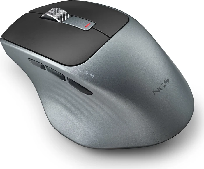 NGS Lush-RB Wireless Rechargeable Multi-Device Mouse schwarz/grau, USB/Bluetooth