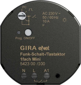 Gira eNet Funk Schalt- bzw. Tastaktor 1fach Mini Unterputzeinsatz, Schaltaktor (5423 00)