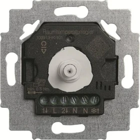 Busch-Jaeger El. Raumtemperaturregler-Einsatz Heizen/Kühlen 2 Schließer mit Umschaltung Heizen/ Kühlen, mit Drehr Mit Umschaltung Betriebsart über Nebenstelle Mit Drehbedienung
