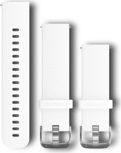 Garmin Schnellwechsel Ersatzarmband 20mm Silikon weiß/Edelstahl 127-205mm
