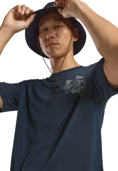 Jack Wolfskin Vonnan Graphic Funktionsshirt kurzarm explore midnight sky (Herren)