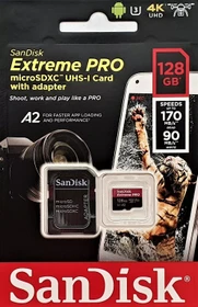 SanDisk Extreme PRO R170/W90 128GB Kit, UHS-I U3, A2, Class 10