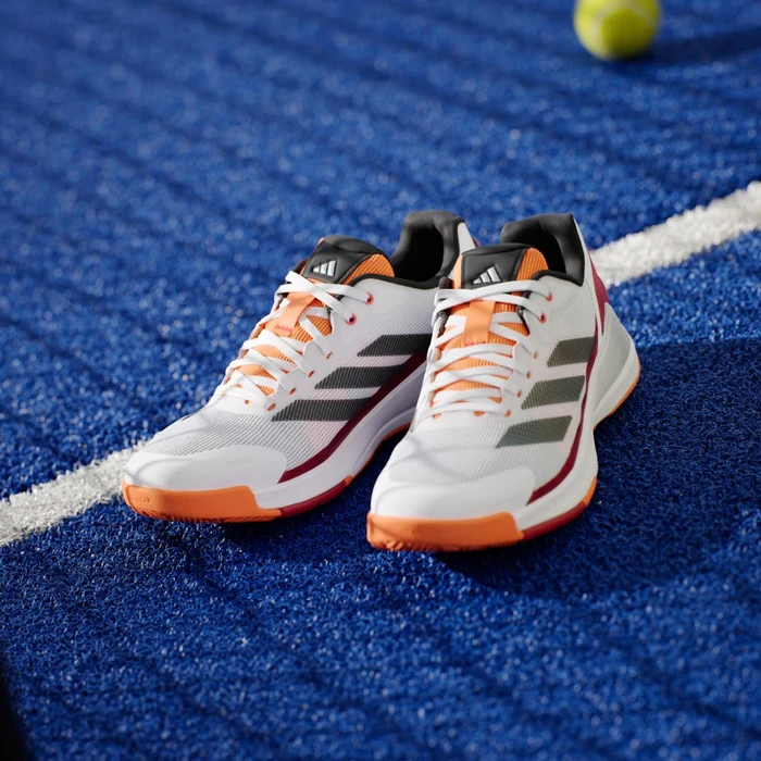 adidas Crazyquick Padel cloud white/core black/lucid orange (Herren)