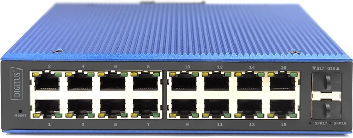 Digitus DN-65 Industrial Railmount Gigabit Managed Switch, 16x RJ-45, 2x SFP