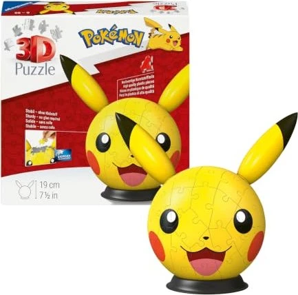 Ravensburger 3D Puzzle-Ball Pokémon Pikachu mit Ohren