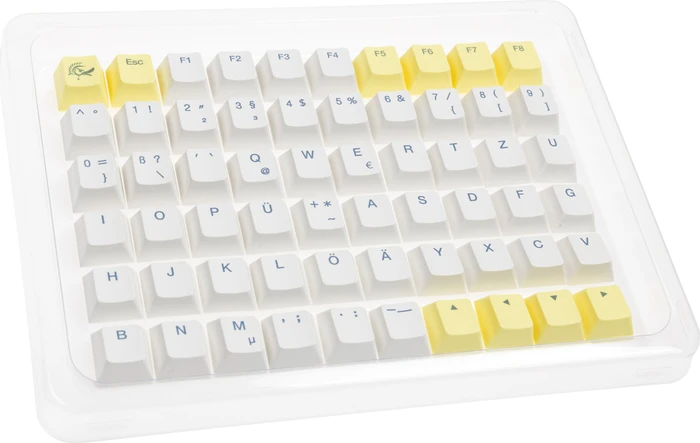 Ducky x Fallout Vault-Tec Keycap Set, Kunststoff (PBT) Double-Shot, weiß/gelb, 132 Tasten, ISO-DE
