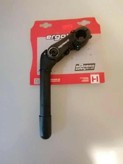 Ergotec Kobra Vario 25.4mm/1" Vorbau 90mm schwarz sandgestrahlt/silber