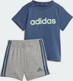 adidas Essentials Lineage Organic Cotton T-Shirt und Shorts Set preloved ink/semi green spark (Junior)