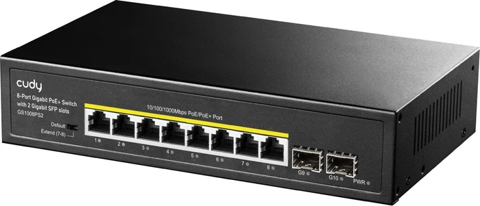 Cudy GS100 Series Rackmount Gigabit Switch, 8x RJ-45, 2x SFP, PoE+