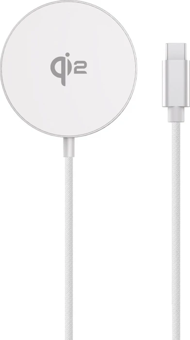 eSTUFF Magnetic Wireless Charger QI2 15W weiß/grau