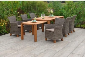 Merxx Toskana Gartenmöbel-Set braun/natur, 8-tlg.