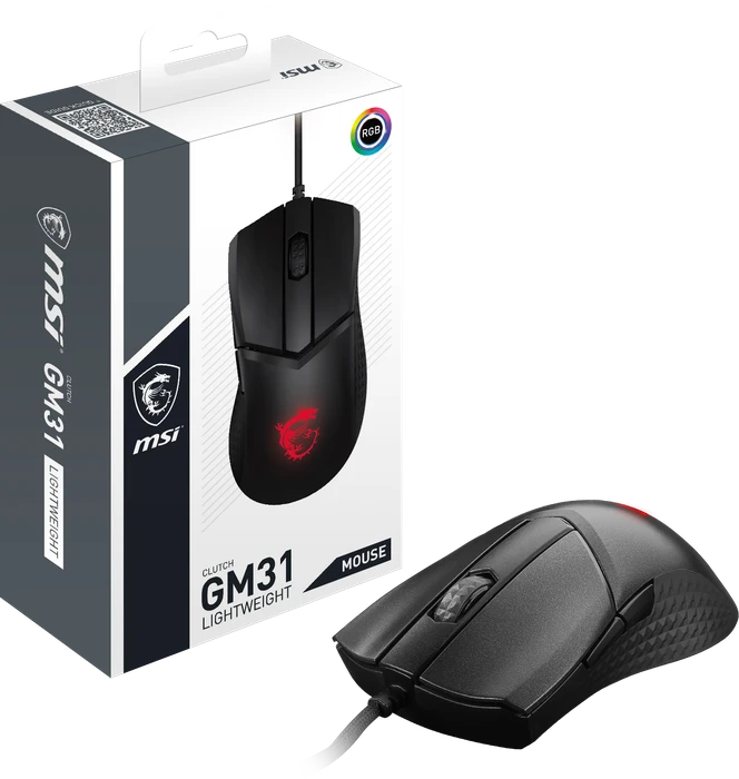 MSI Clutch GM31 Lightweight Gaming Mouse schwarz, USB