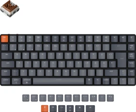 Keychron K3 V2, 75% TKL, LEDs weiß, hot-swap, schwarz/grau, Keychron LOW PROFILE Optical BROWN, USB/Bluetooth, DE (K3-D3-DE)