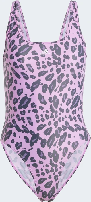 adidas Essentials Animal Print U-Back Badeanzug preloved purple/white (Damen)