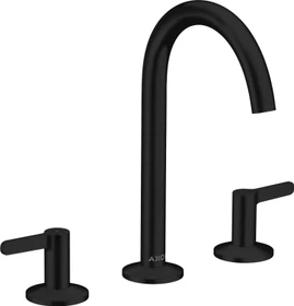 Hansgrohe Axor One 3-Loch Waschbeckenarmatur 170 Push-Open Ablaufgarnitur mattschwarz