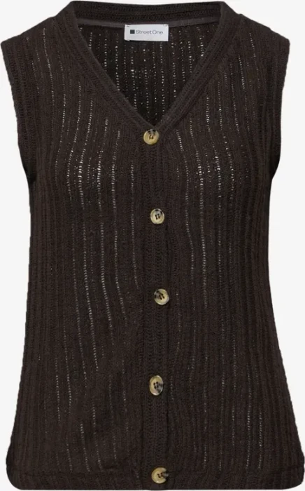 Street One V-Neck und Knopfleiste Weste espresso brown (Damen)