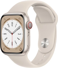 Apple Watch Series 8 (GPS + Cellular) 41mm Aluminium Polarstern mit Sportarmband Polarstern