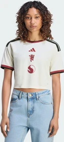 adidas Manchester United Crop Top 2026/2027 Ausweichtrikot kurzarm ivory (Damen)