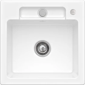 Villeroy & Boch Siluet 50 S Einbau Becken mittig mit Ablauffernbedienung snow white
