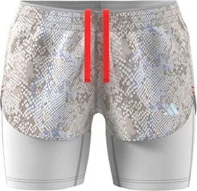 adidas Fast 2in1 AOP Laufhose kurz weiß (Damen)